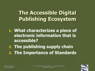 The Accessible Digital Publishing Ecosystem
