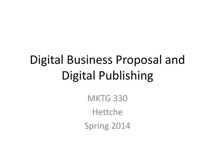 digital business proposal and digital publishing