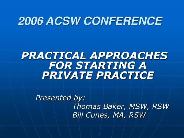 2006 acsw conference