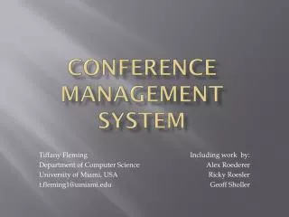 Conference Management SySTEM