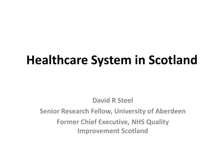 healthcare system in scotland