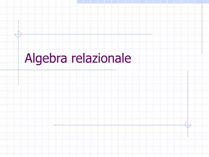 algebra relazionale