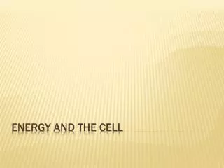 Energy and the Cell