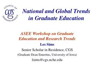 National and Global Trends in Graduate Education