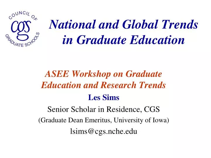 national and global trends in graduate education