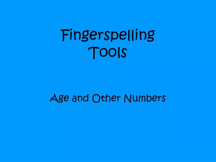 fingerspelling tools