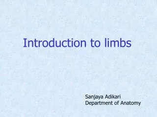 Introduction to limbs