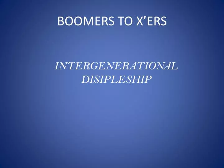 boomers to x ers