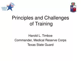 Principles and Challenges of Training