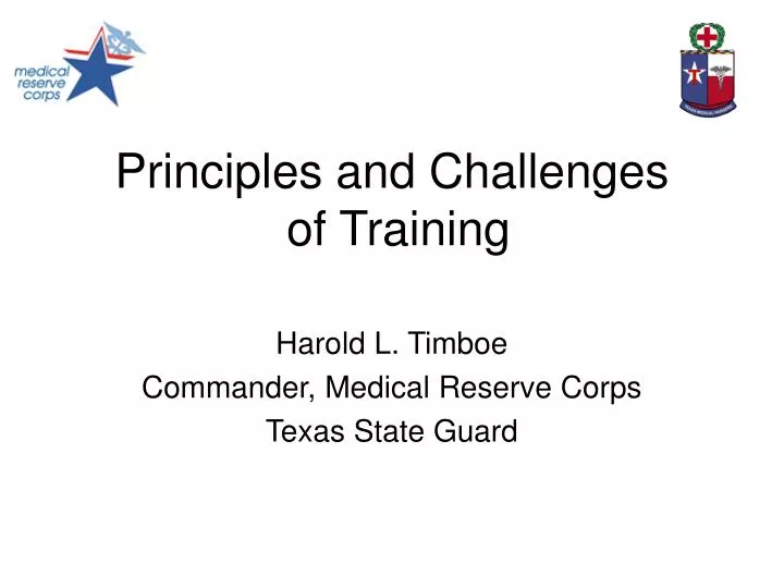 principles and challenges of training