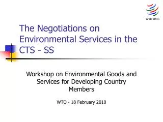 The Negotiations on Environmental Services in the CTS - SS