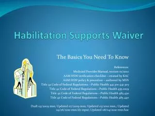 habilitation supports waiver