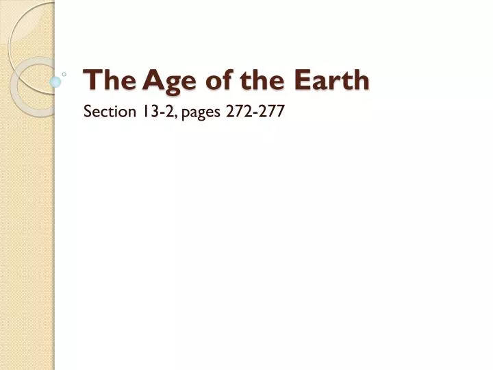 the age of the earth