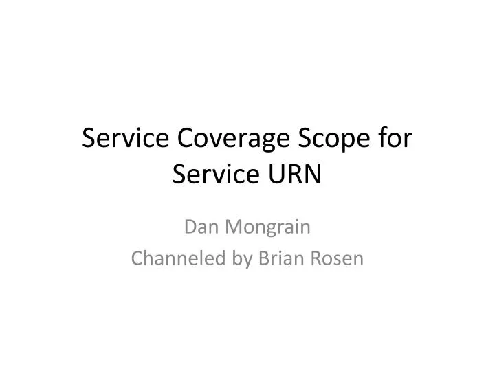 service coverage scope for service urn