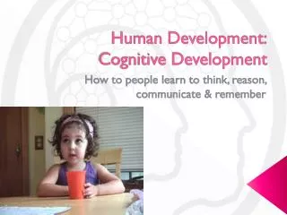 Human Development: 	Cognitive Development