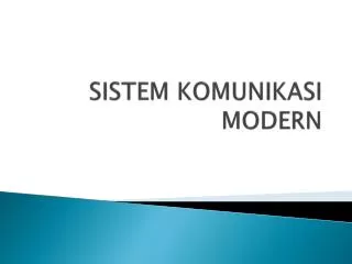 sistem komunikasi modern