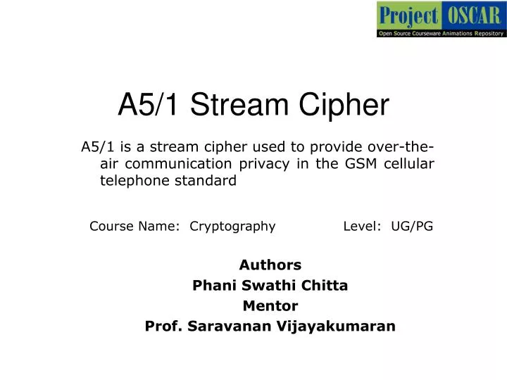a5 1 stream cipher