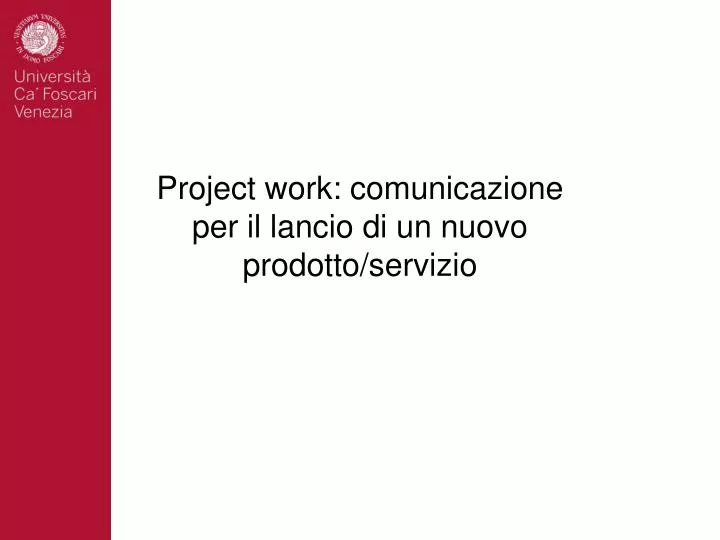 project work comunicazione per il lancio di un nuovo prodotto servizio