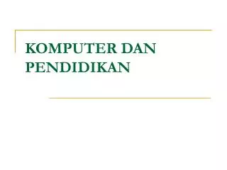 komputer dan pendidikan