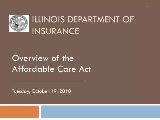 Illinois DEPARTMENT of insurance