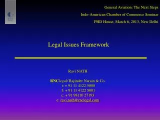 Legal Issues Framework