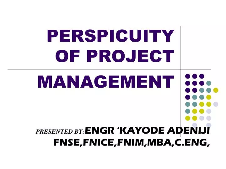 perspicuity of project management