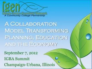 A Collaboration Model Transforming Planning, Education and the Economy