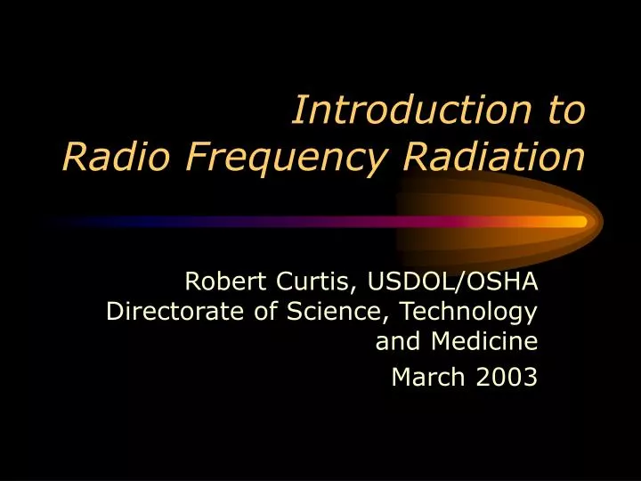 introduction to radio frequency radiation