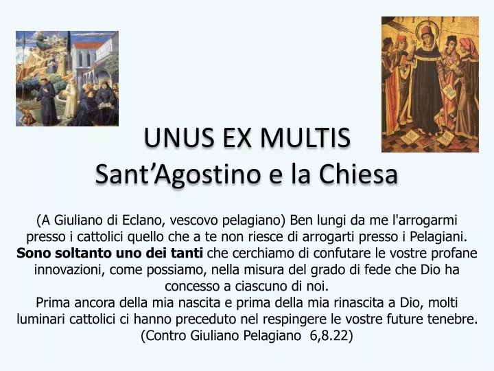 unus ex multis sant agostino e la chiesa