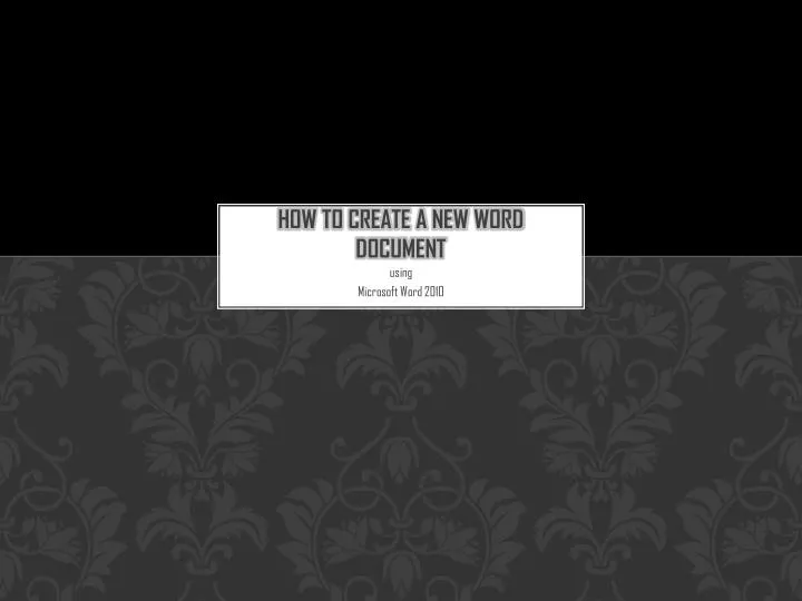 how to create a new word document