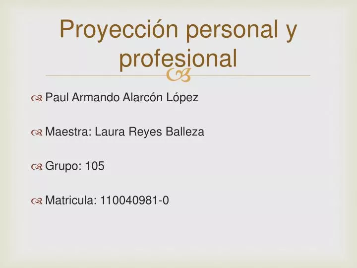 proyecci n personal y profesional