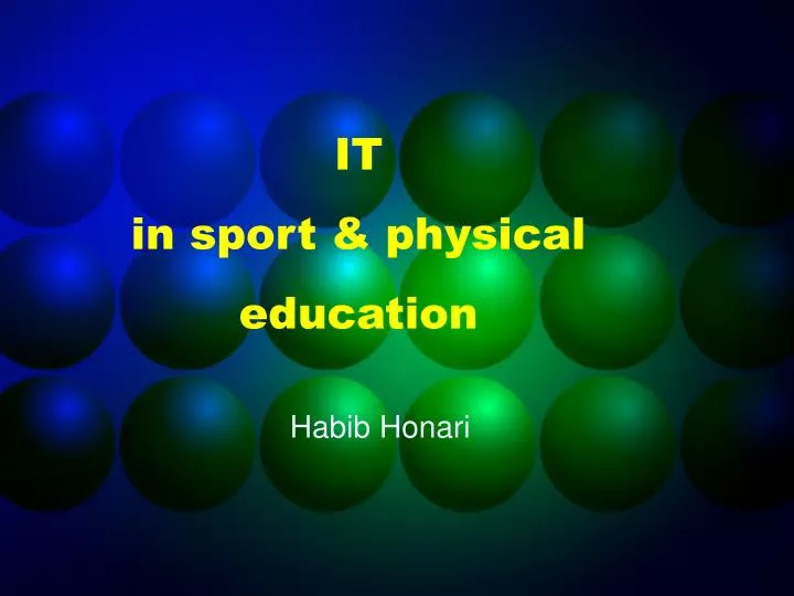 it in sport physical education