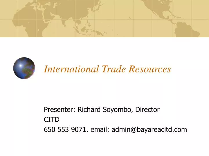 international trade resources