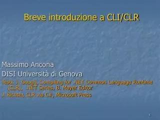 Breve introduzione a CLI/CLR