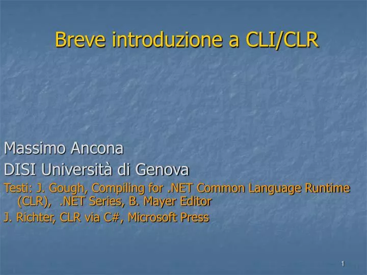 breve introduzione a cli clr