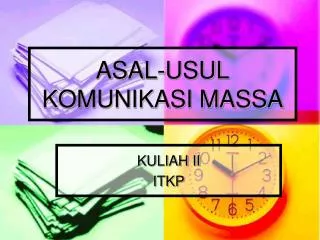 asal usul komunikasi massa