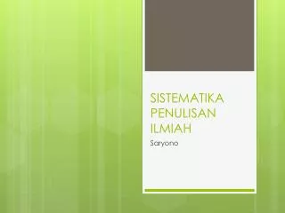 PPT - PENULISAN ARTIKEL ILMIAH PowerPoint Presentation, Free Download ...