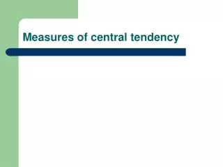 measures of central tendency
