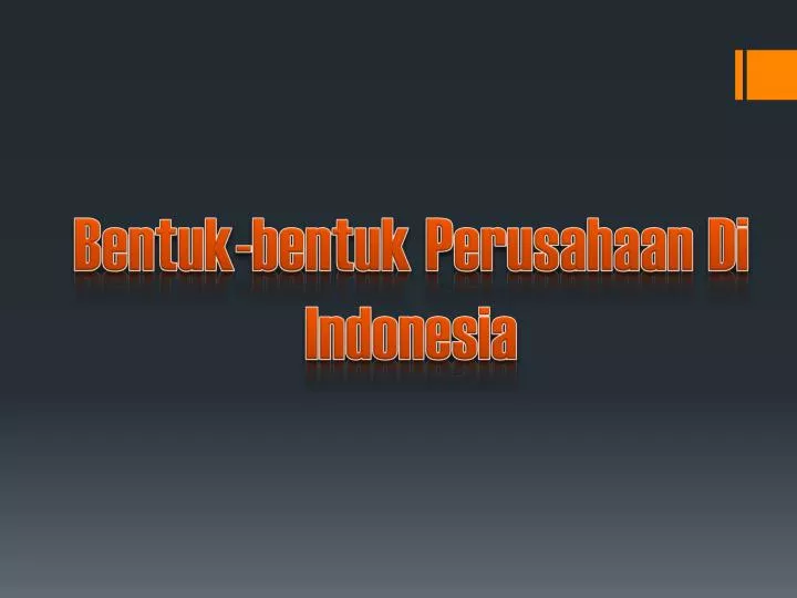 bentuk bentuk perusahaan di indonesia
