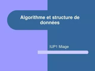 algorithme et structure de donn es