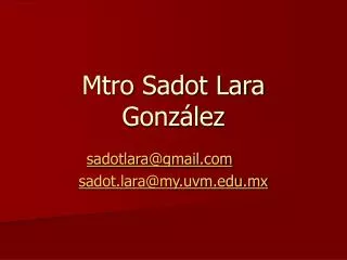 mtro sadot lara gonz lez