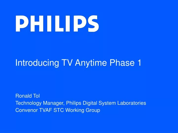 introducing tv anytime phase 1