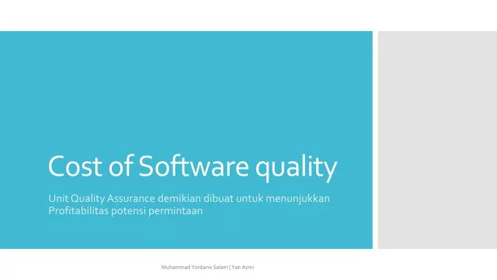 cost of software quality