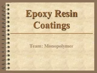 Epoxy Resin Coatings