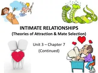 INTIMATE RELATIONSHIPS (Theories of Attraction &amp; Mate Selection)