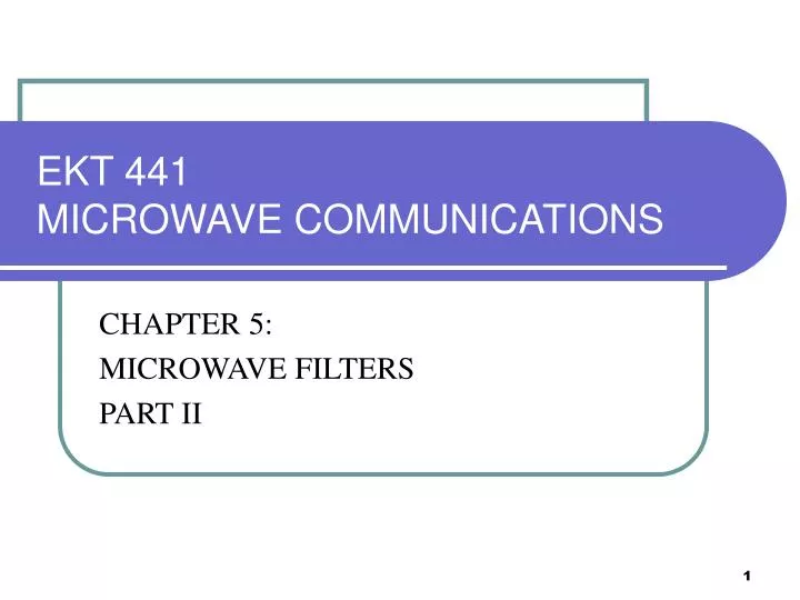 ekt 441 microwave communications