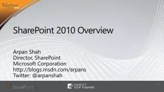 SharePoint 2010 Overview