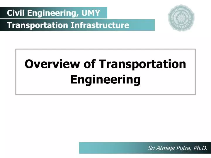 overview of transportation engineering