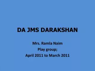 DA JMS DARAKSHAN