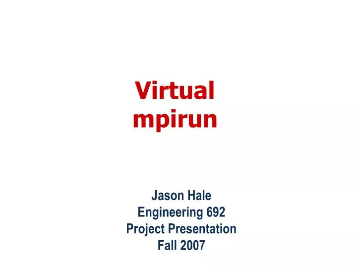 virtual mpirun